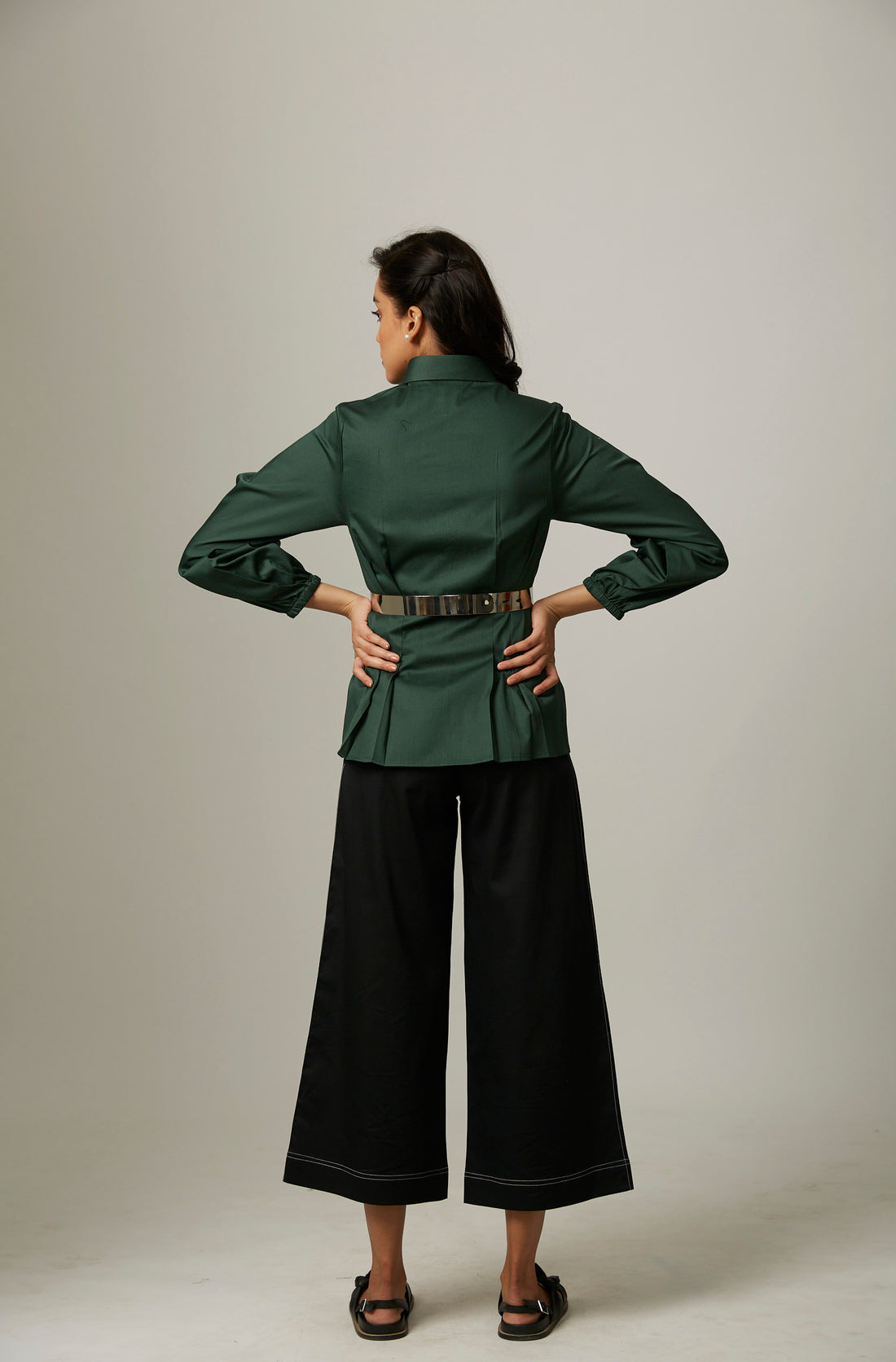 TUCKED WAIST SHIRT WITH PEARLS COORD