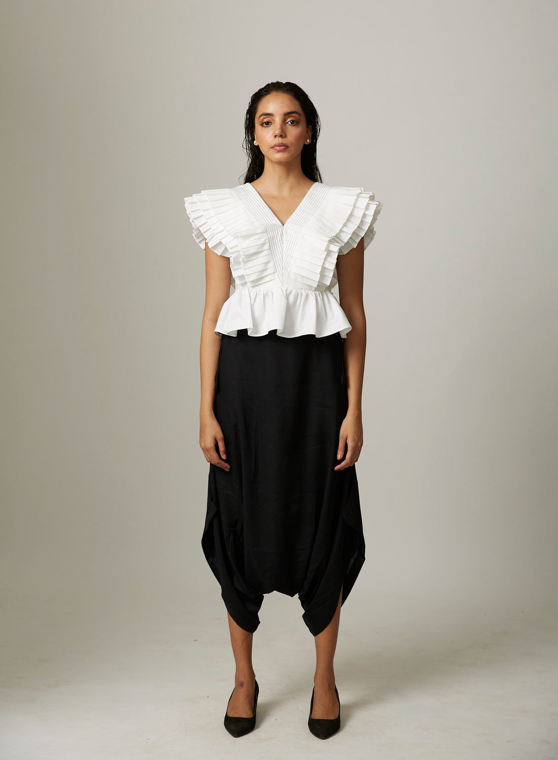 Pleated Drama Peplum