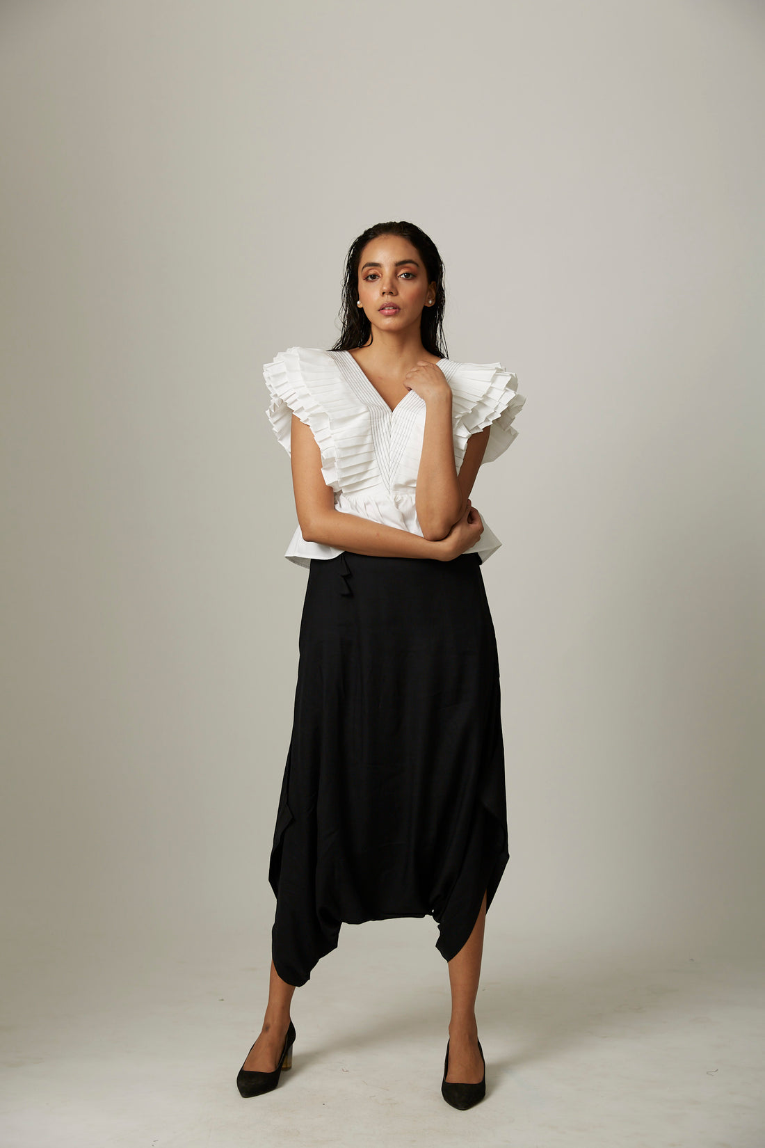 Pleated Drama Peplum