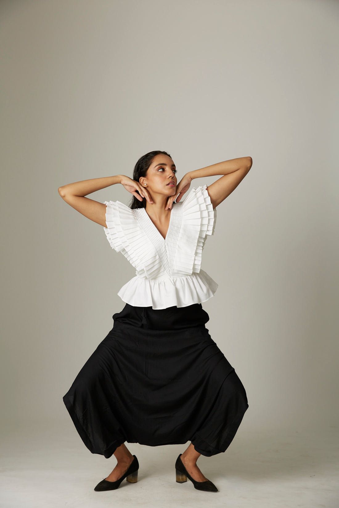 Pleated Drama Peplum