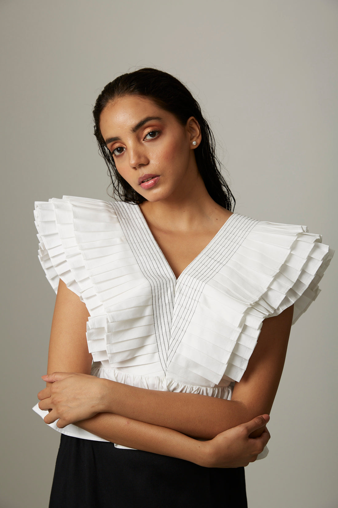 Pleated Drama Peplum