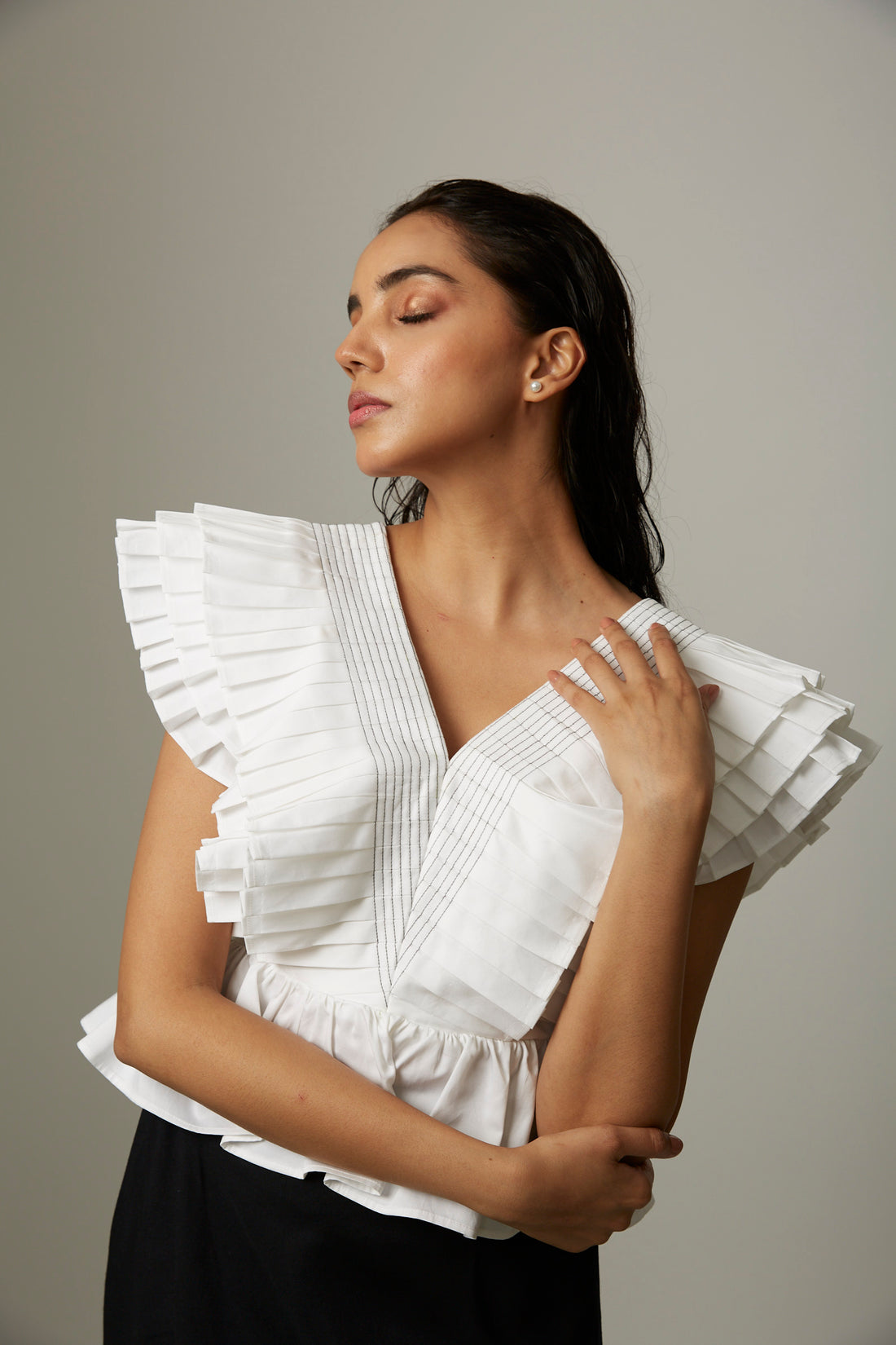 Pleated Drama Peplum