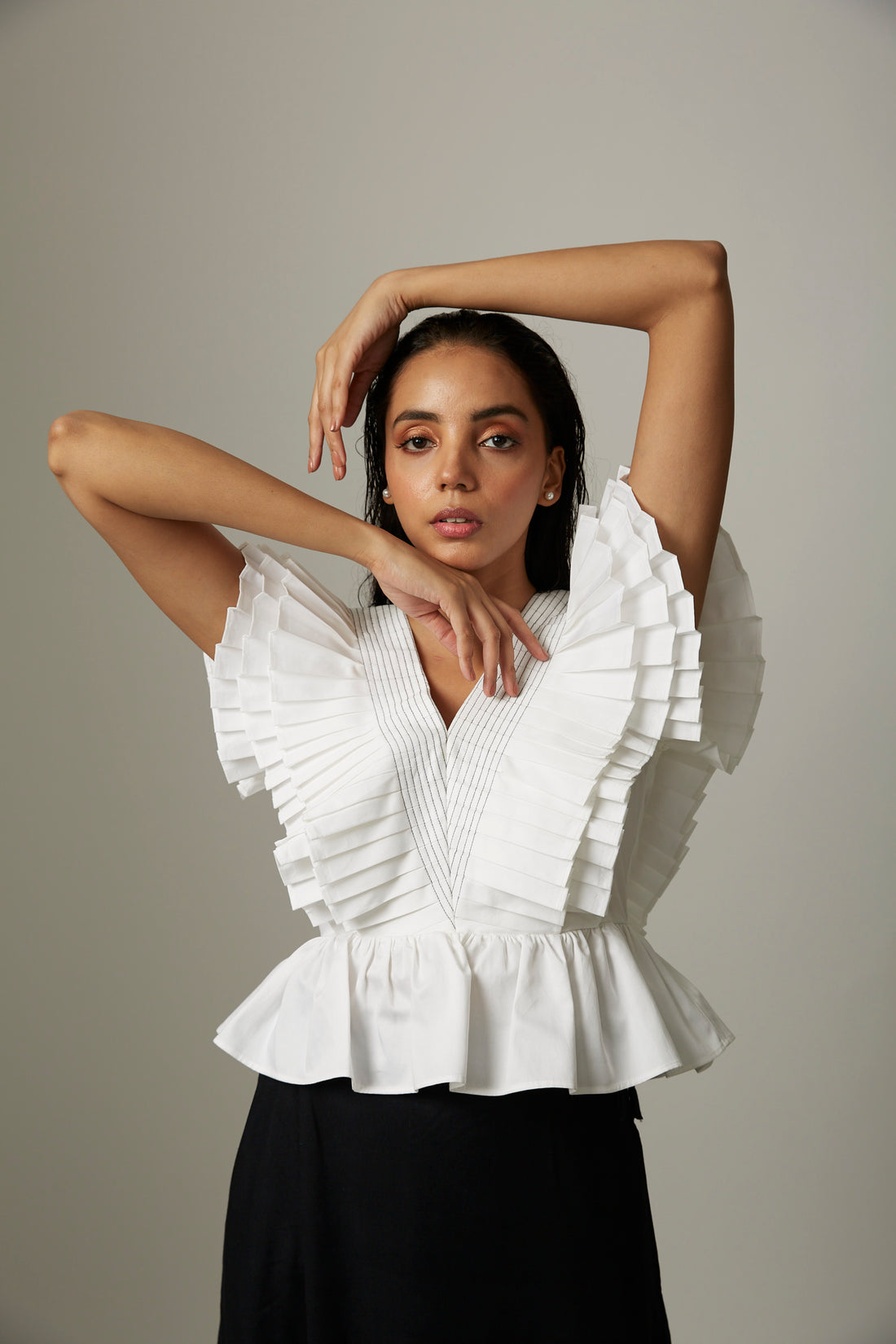 Pleated Drama Peplum