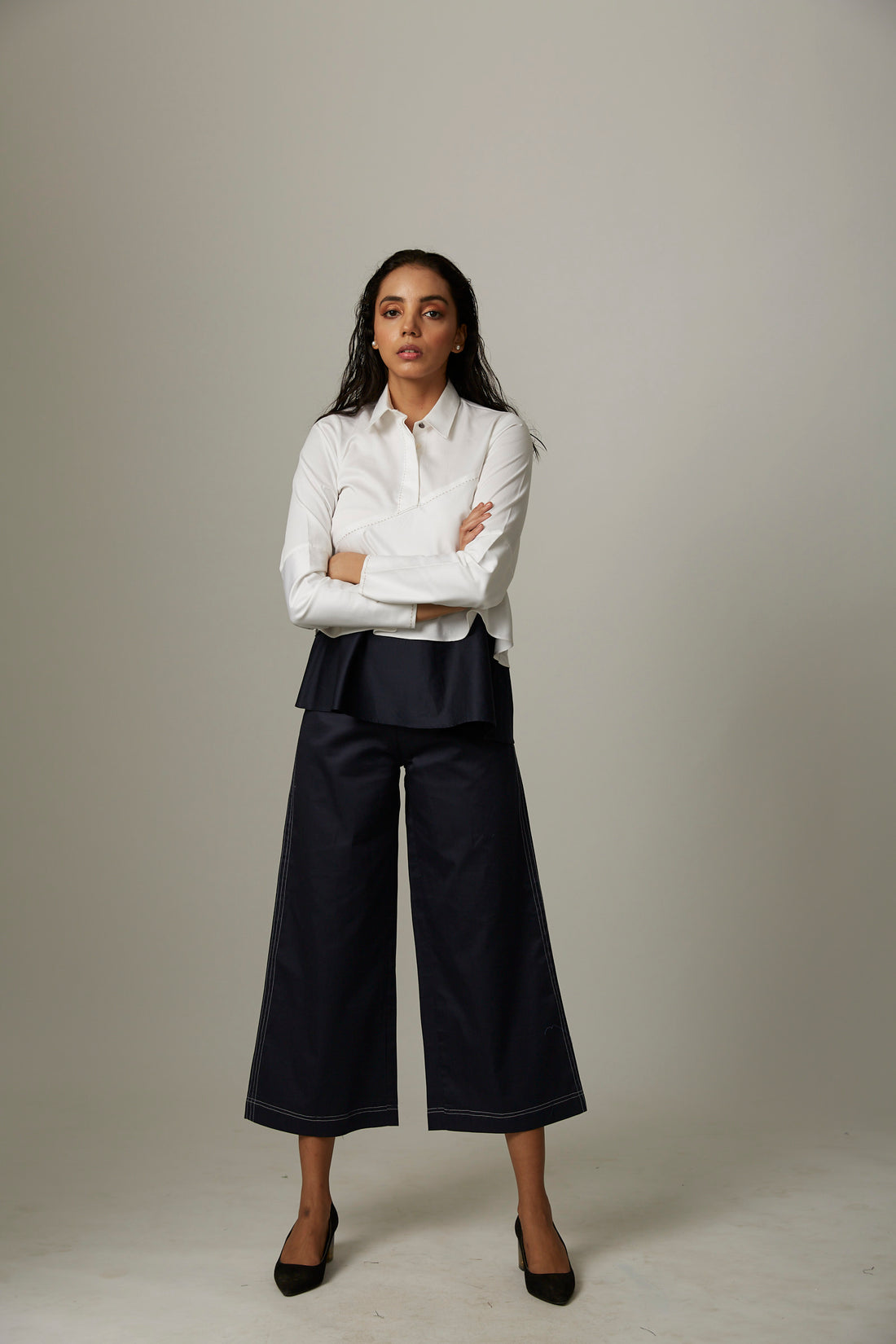 Colorblock Flare Double Layer Coord