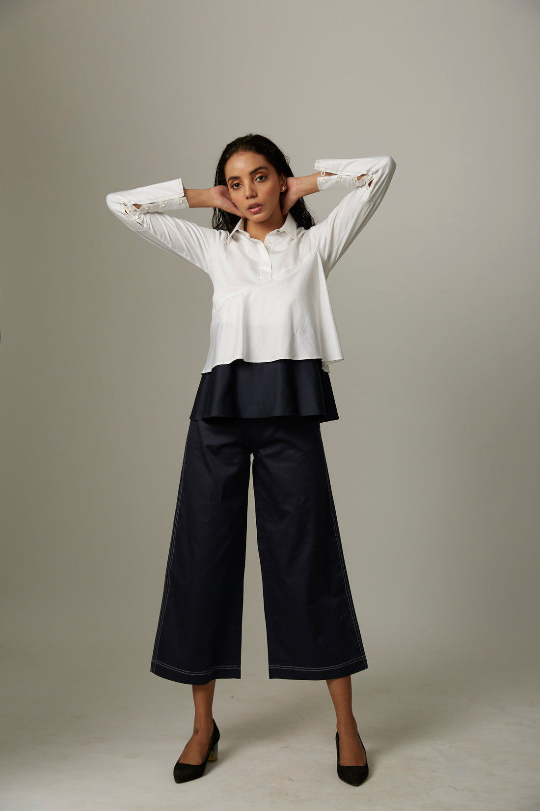 Colorblock Flare Double Layer Coord