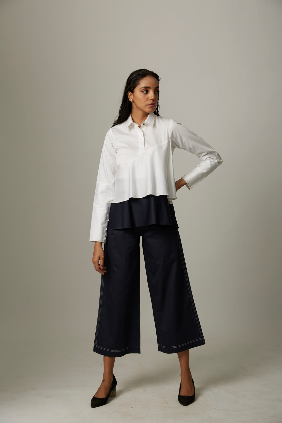 Colorblock Flare Double Layer Coord