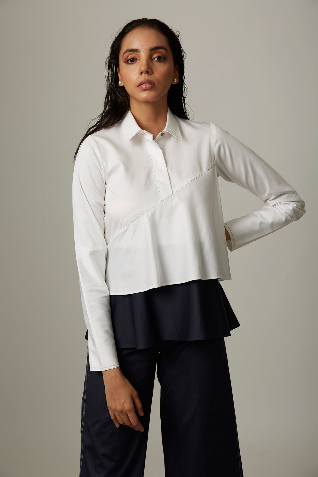 Colorblock Flare Double Layer Coord