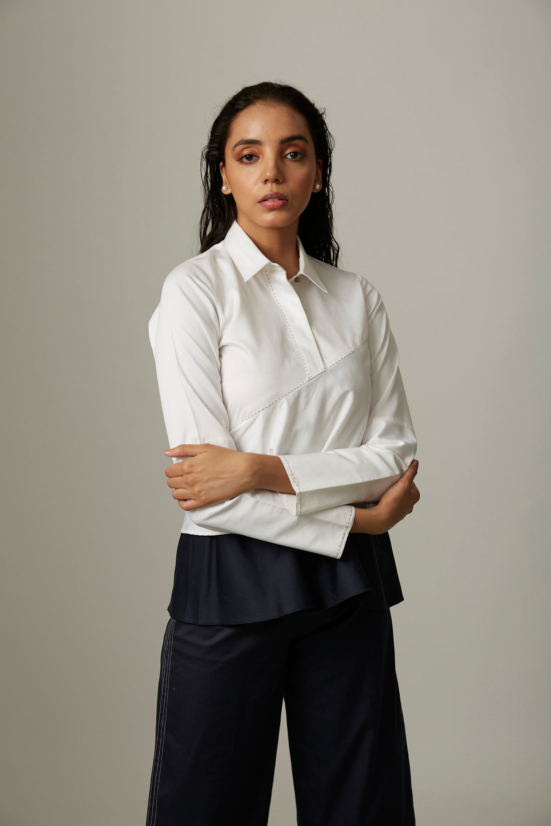 Colorblock Flare Double Layer Coord