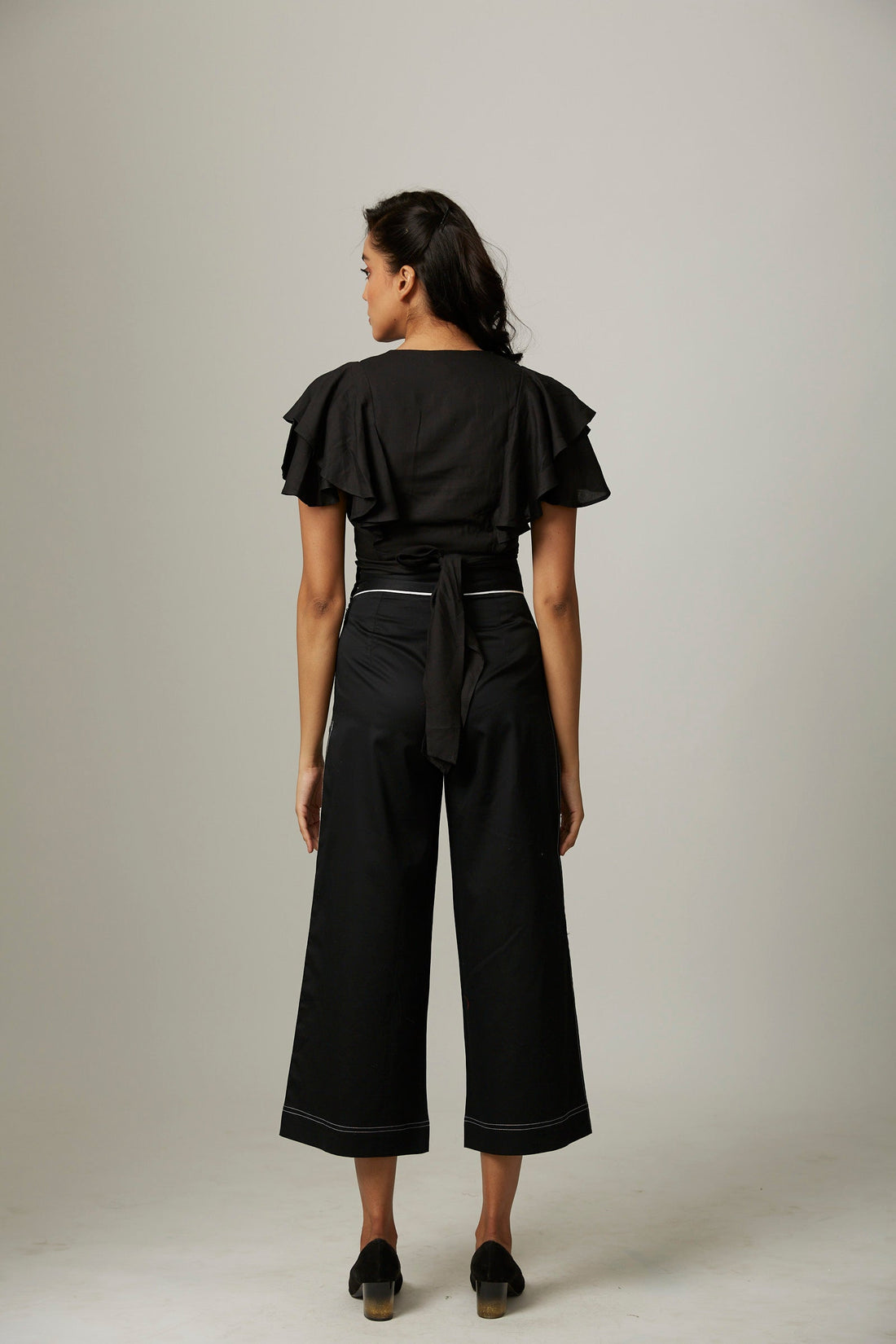 Drama Rayon Crop Knotted Coord