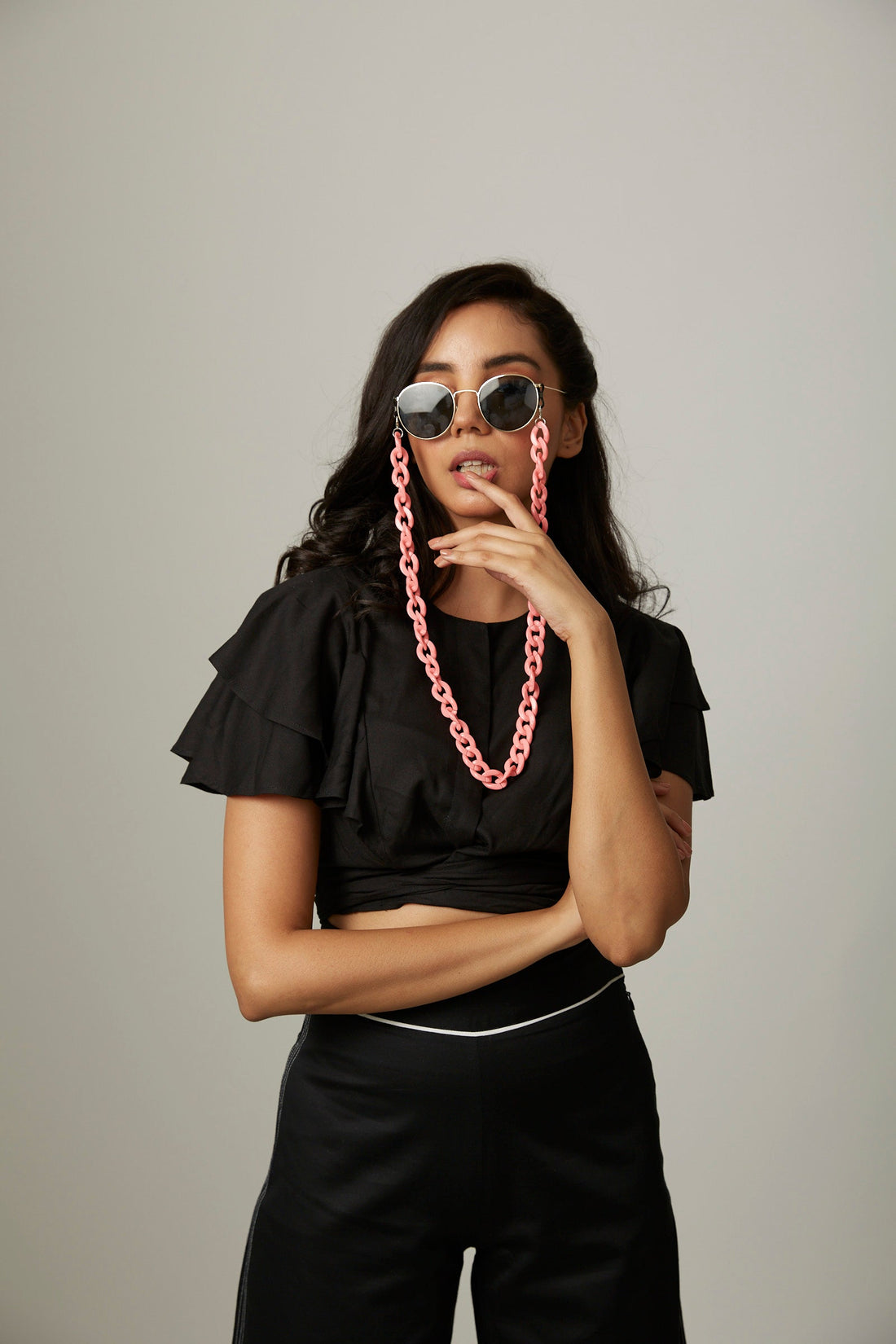 Drama Rayon Crop Knotted Coord