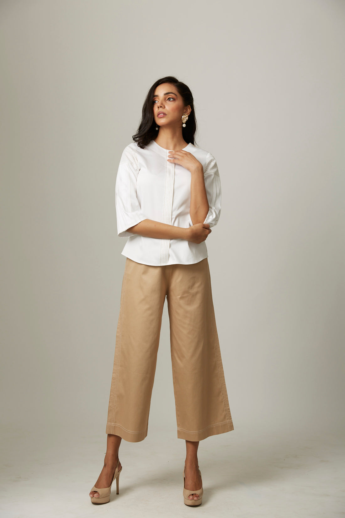 Katha Stitch Pleat Shirt