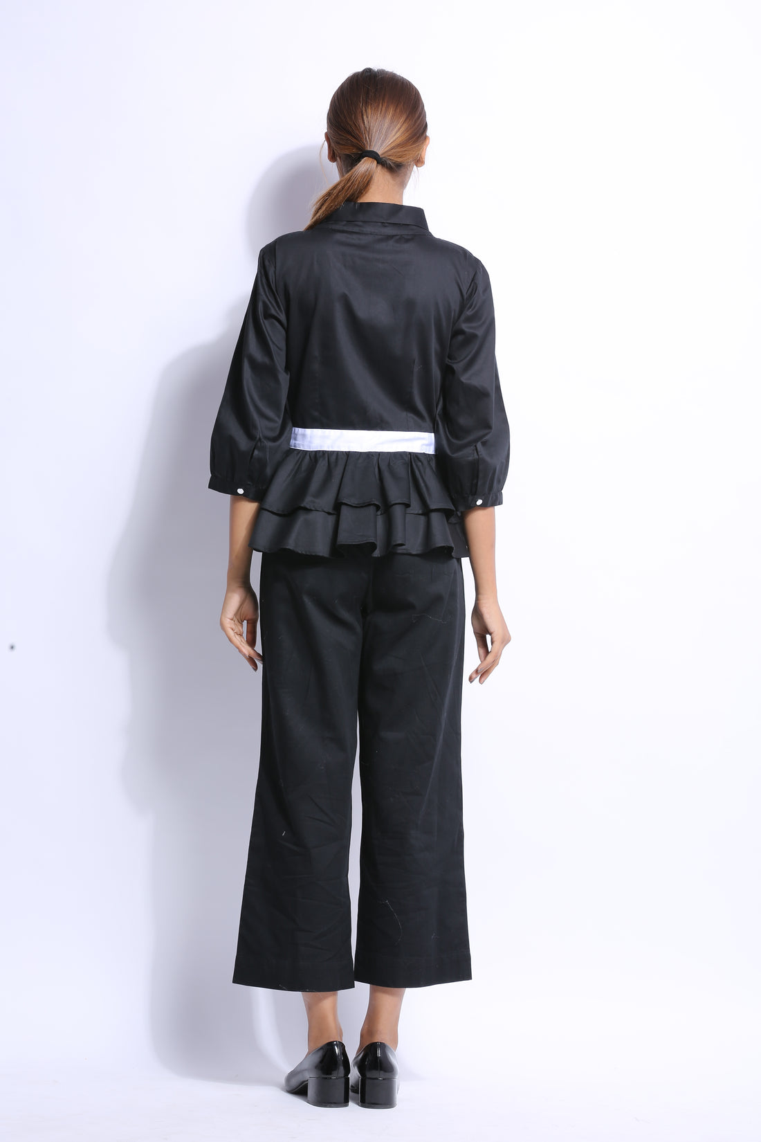 Circular Peplum Gather Shirt