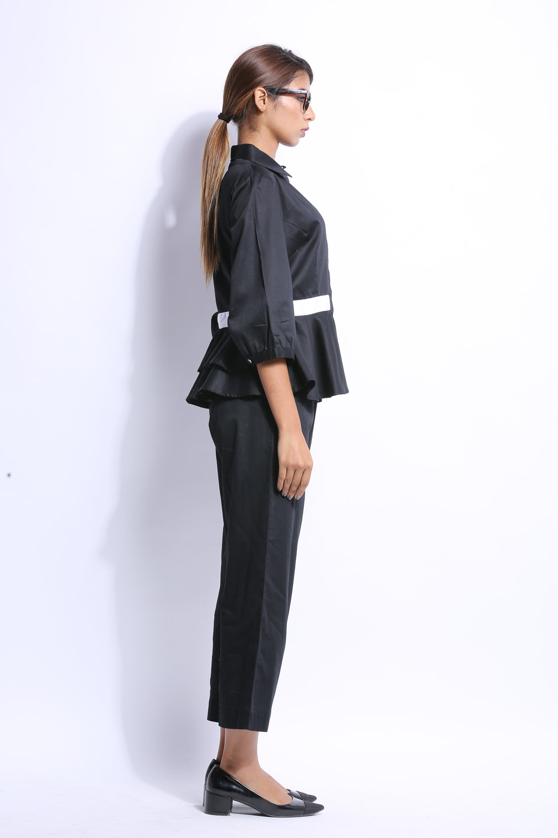 Circular Peplum Gather Shirt