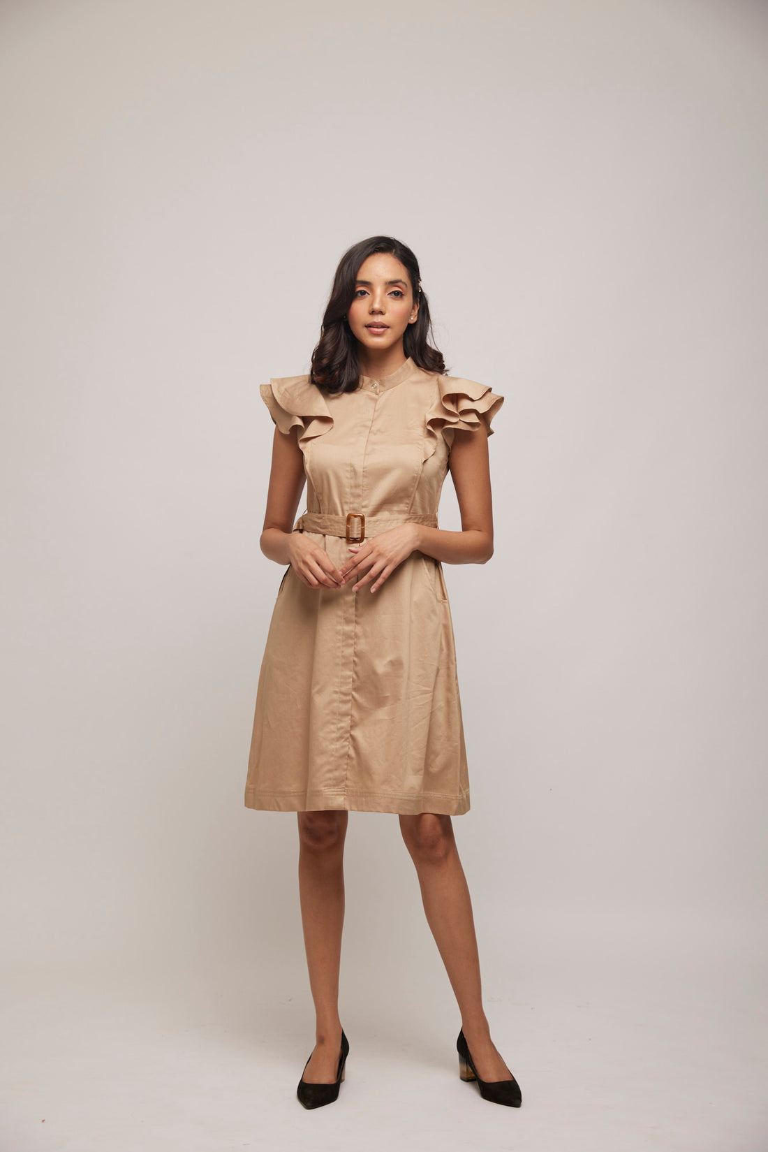 Circular Flare Shirt Dress