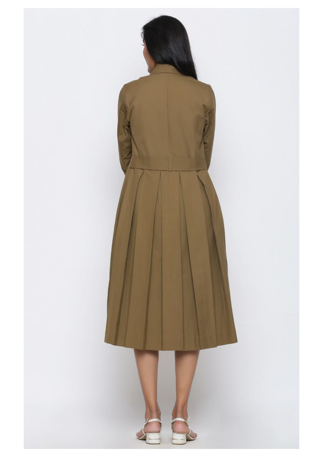 Camel Trench With Back Pleats