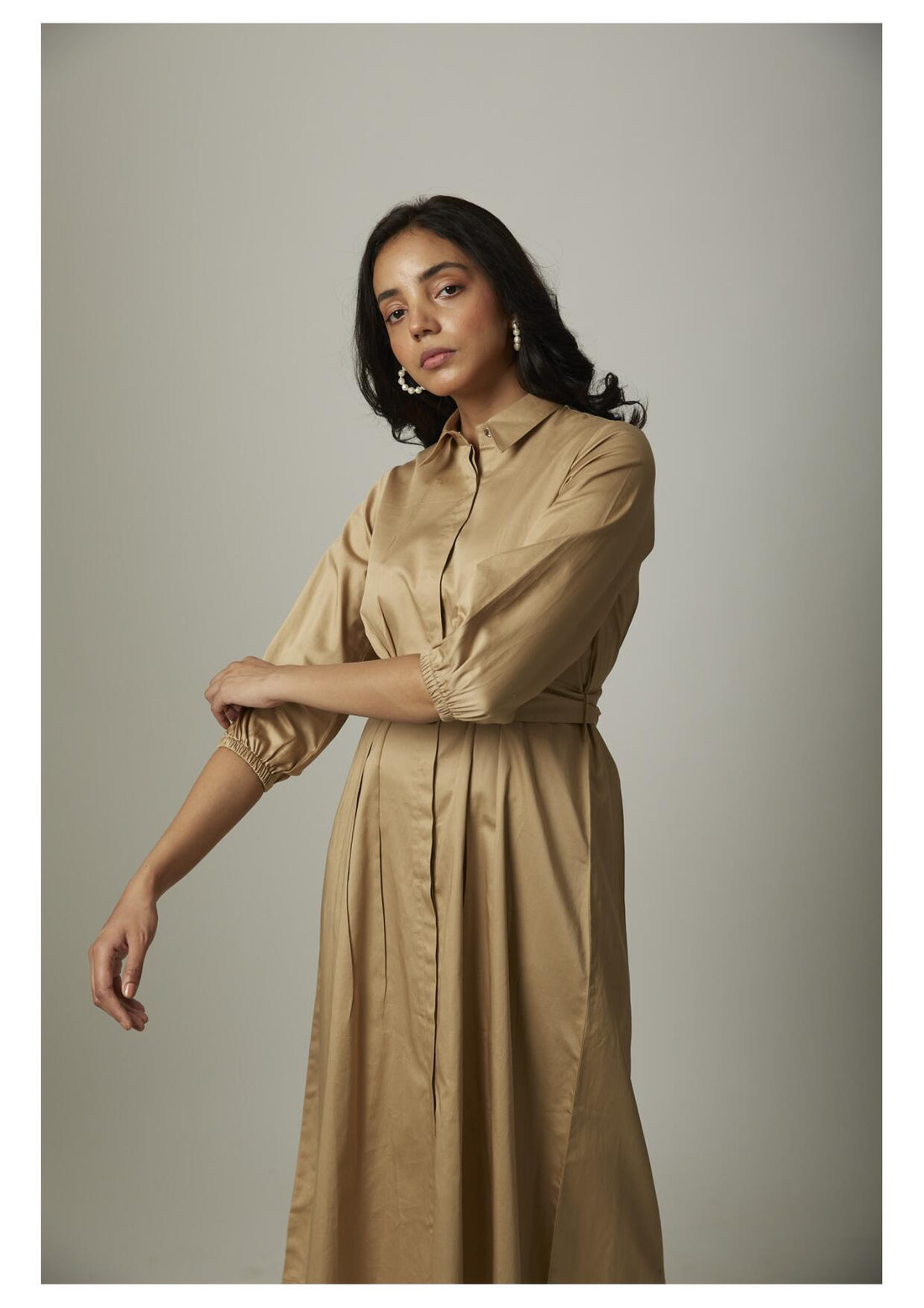 Tucked Waist Shirt Dress