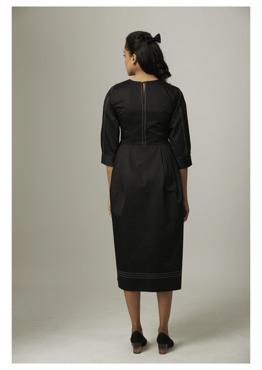 Pleated Sleeve & Waist Dress