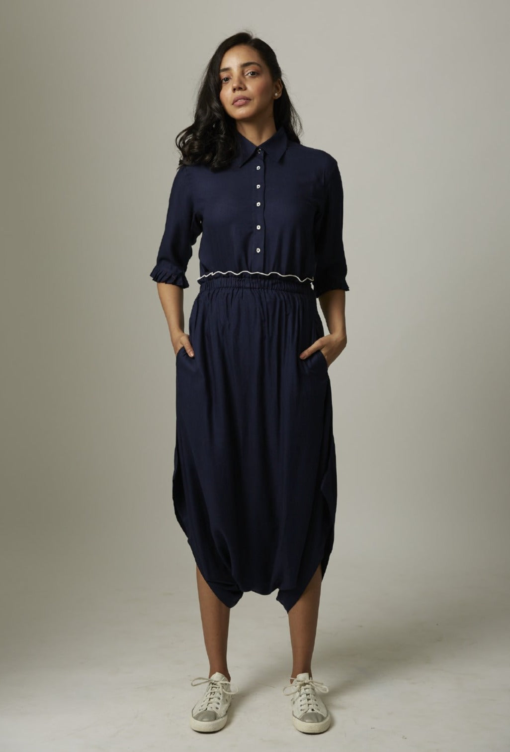 Elastic Dhoti Pants