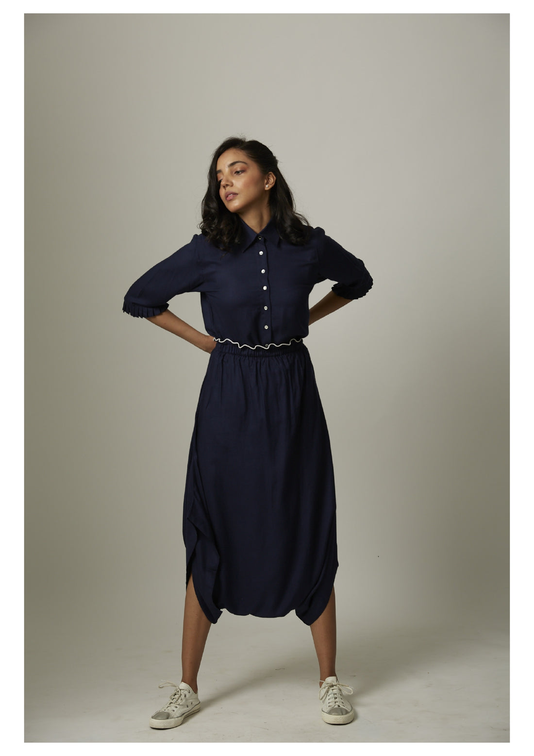 Elastic Dhoti Pants