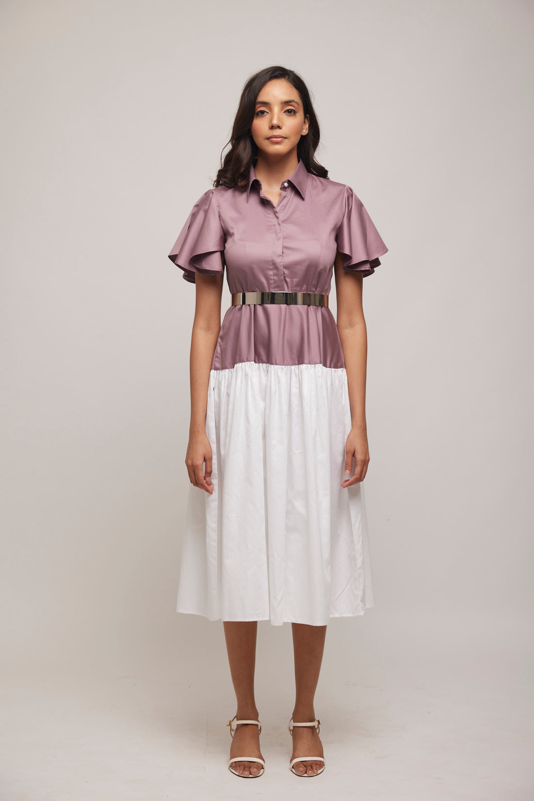 Circular Sleeve Bottom Gather Dress