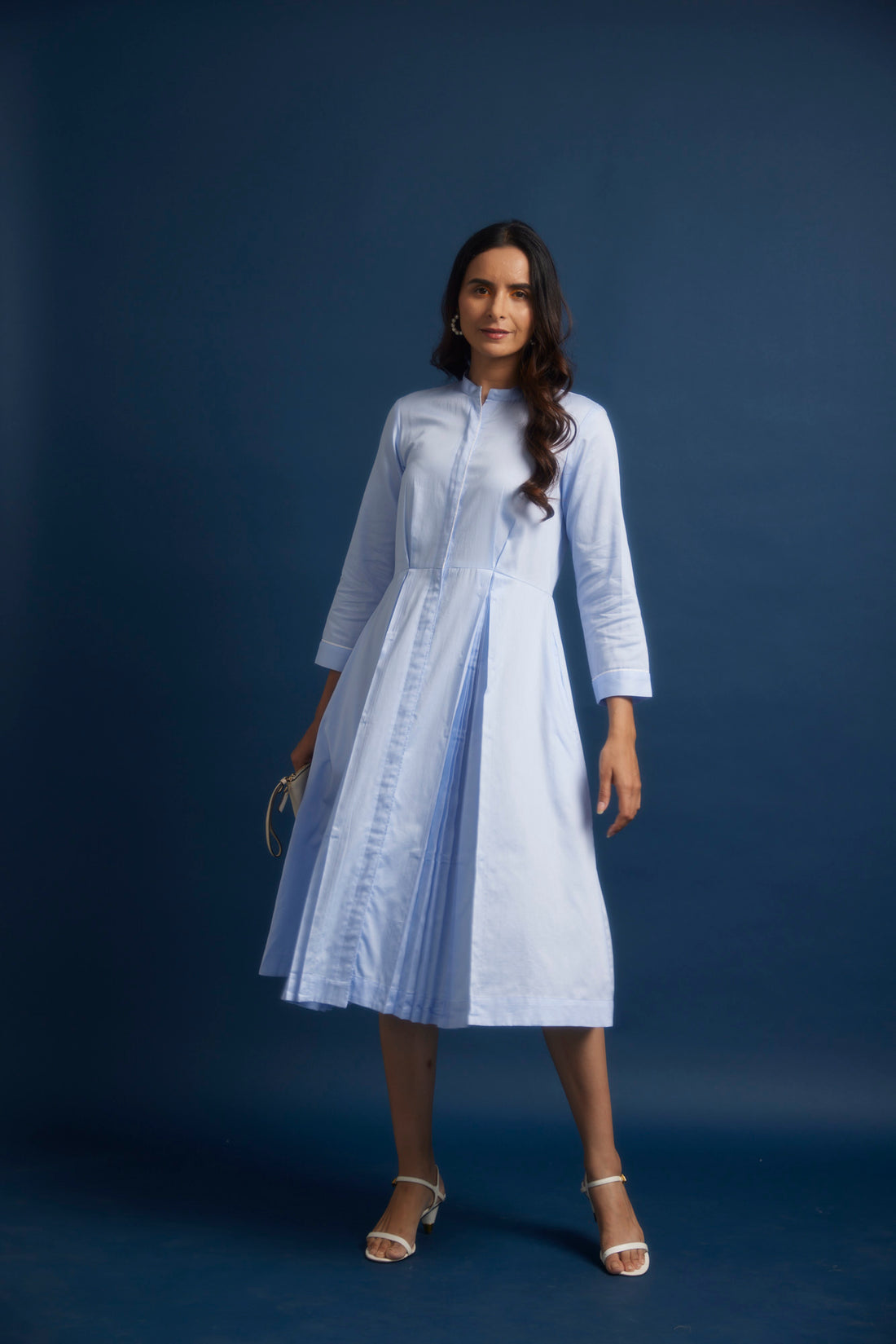 Pleated Shift Dress