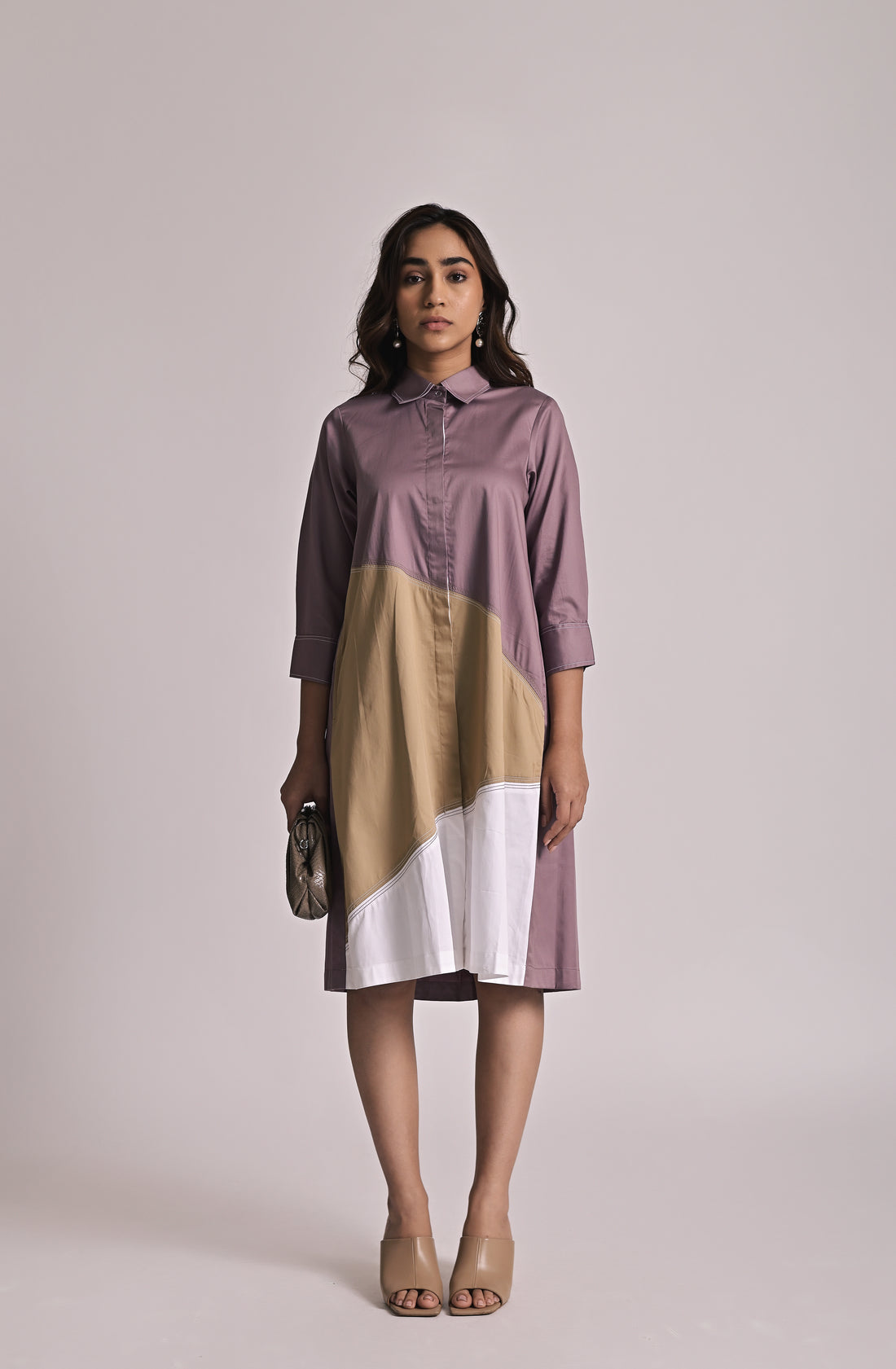 Colorblock Diagonal Dress