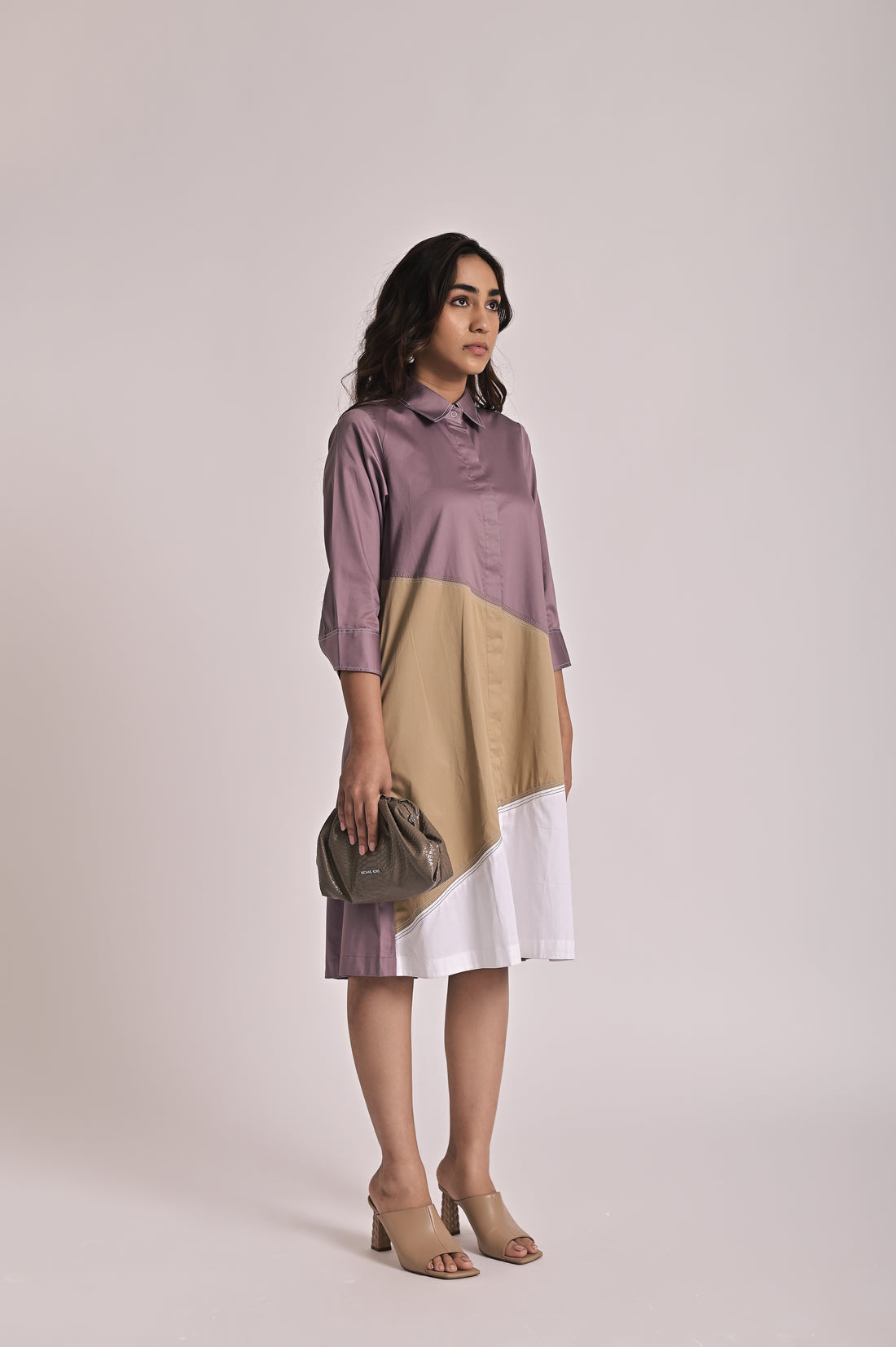 Colorblock Diagonal Dress