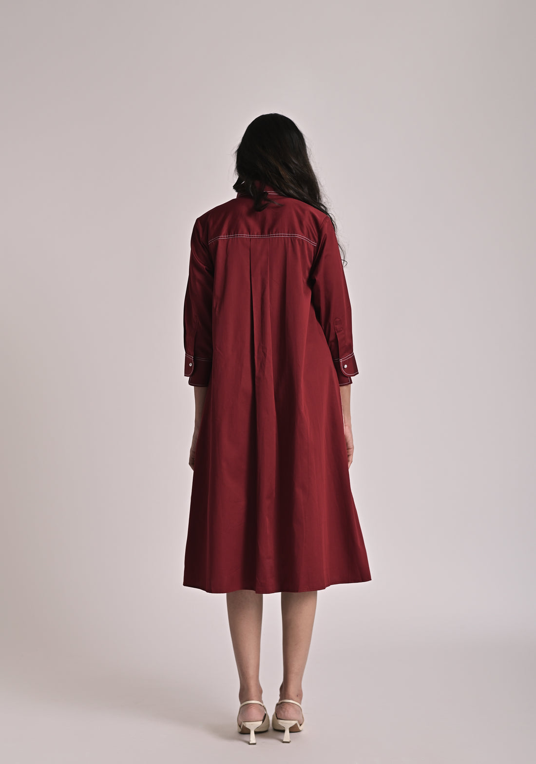 Diagonal Illusion Shirt Dress
