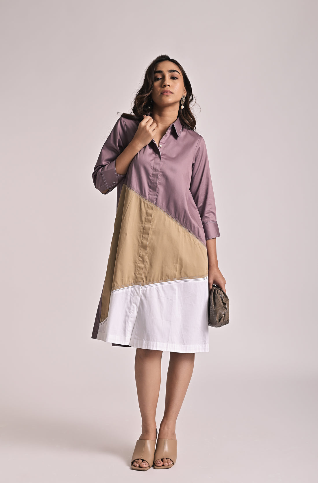 Colorblock Diagonal Dress