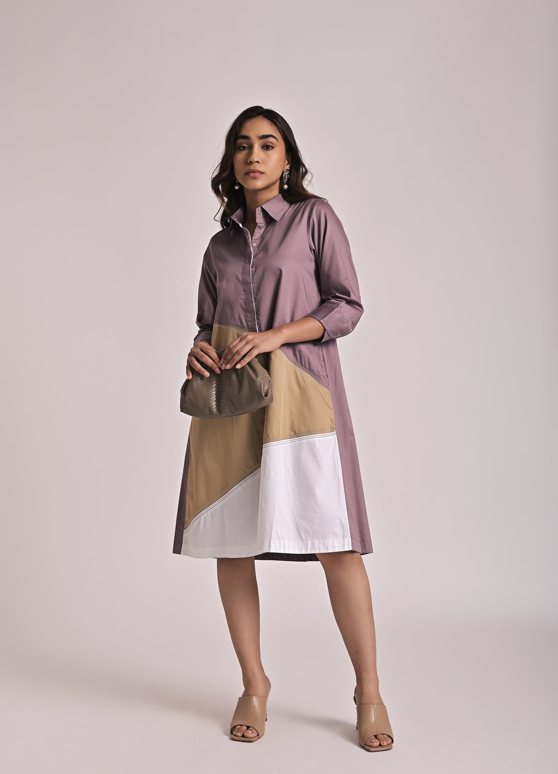 Colorblock Diagonal Dress