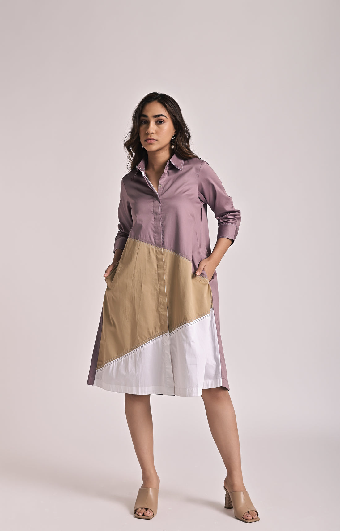 Colorblock Diagonal Dress
