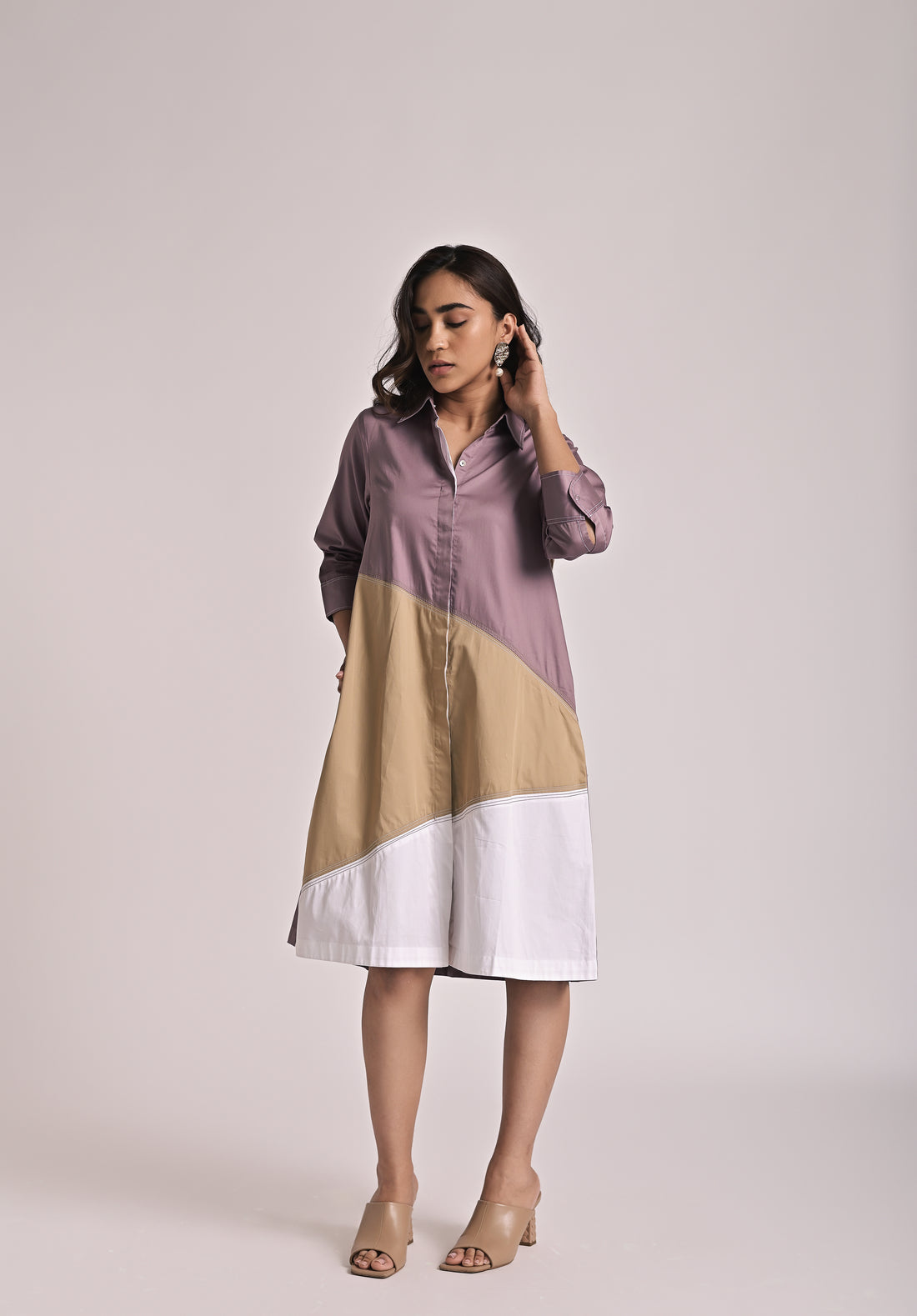 Colorblock Diagonal Dress