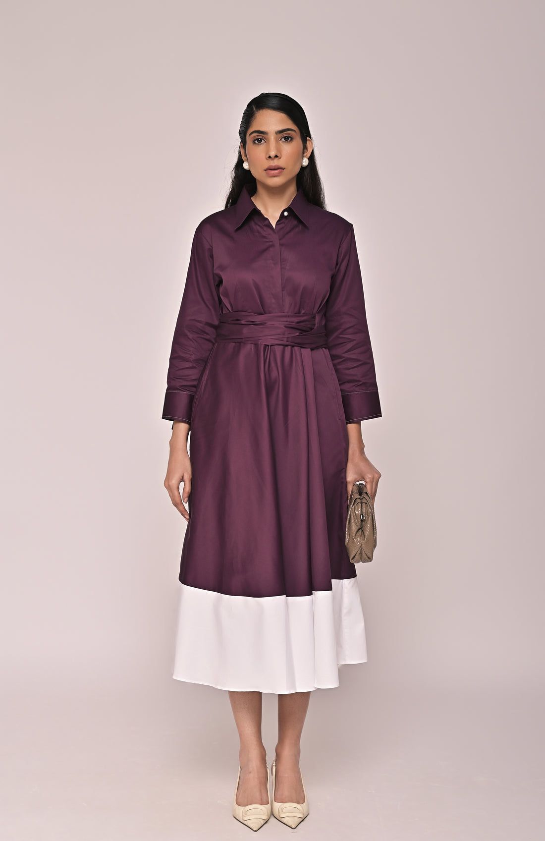 Drape Colorblock Dress