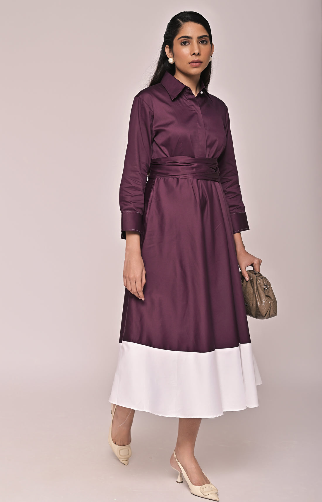 Drape Colorblock Dress
