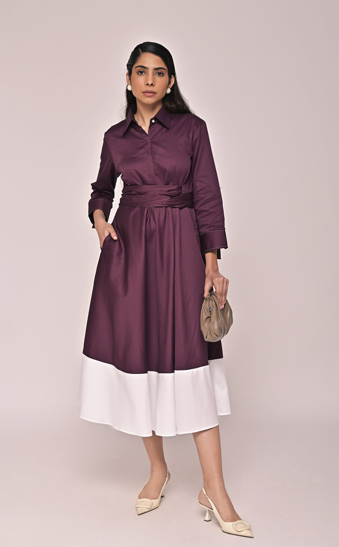 Drape Colorblock Dress