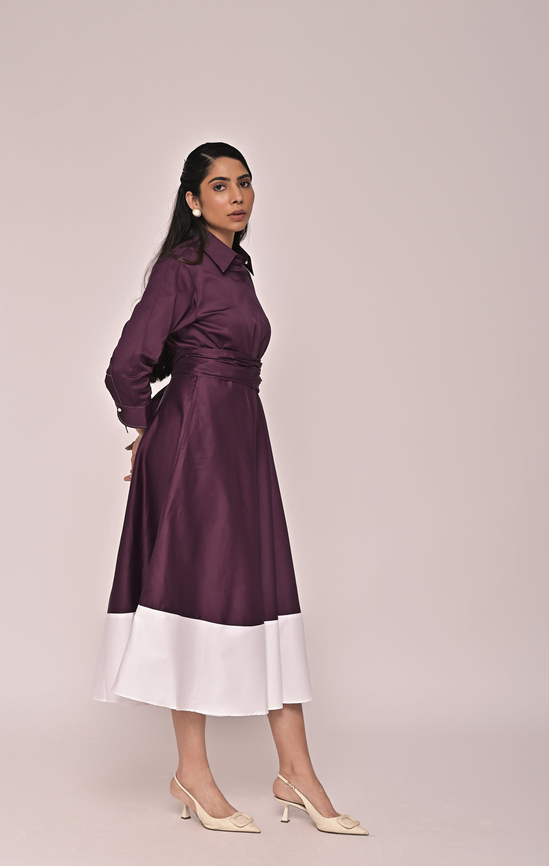 Drape Colorblock Dress
