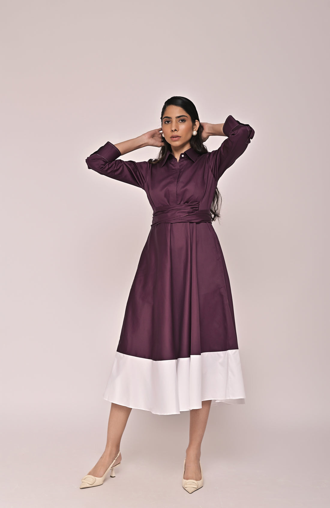 Drape Colorblock Dress