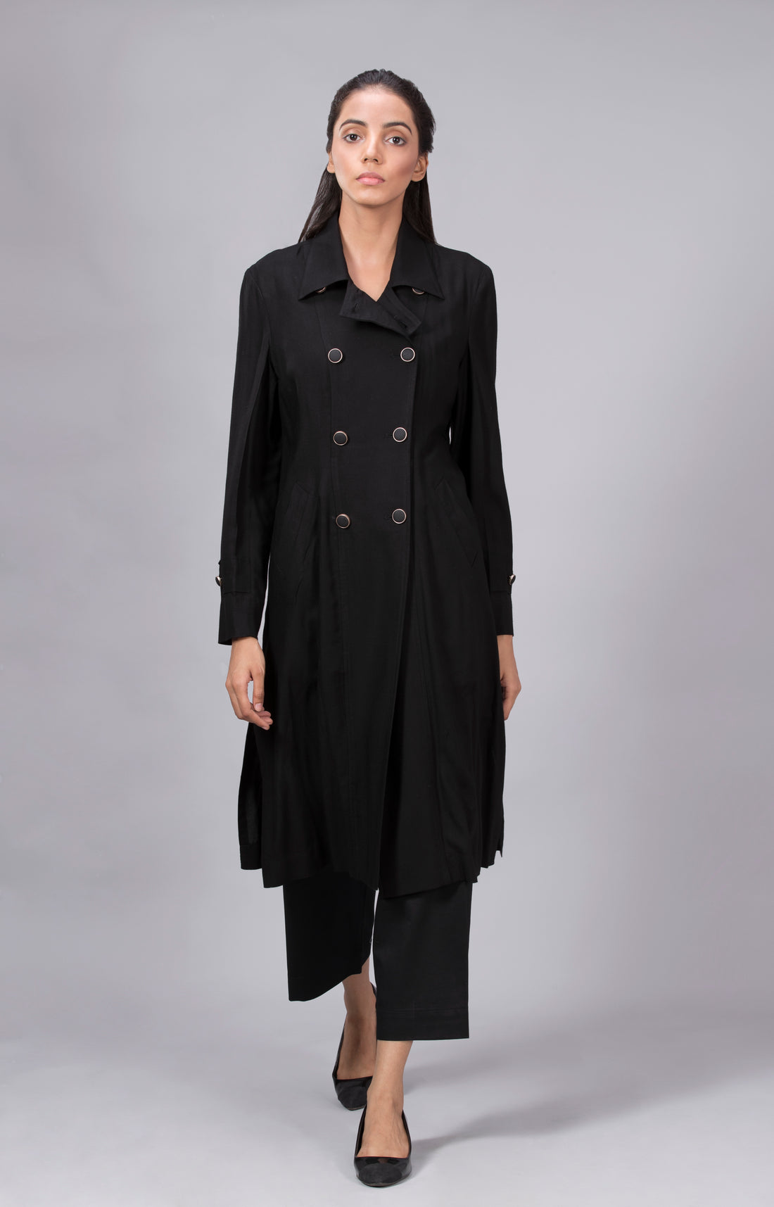 Trench Coat With 8 Buttons (Rayon)