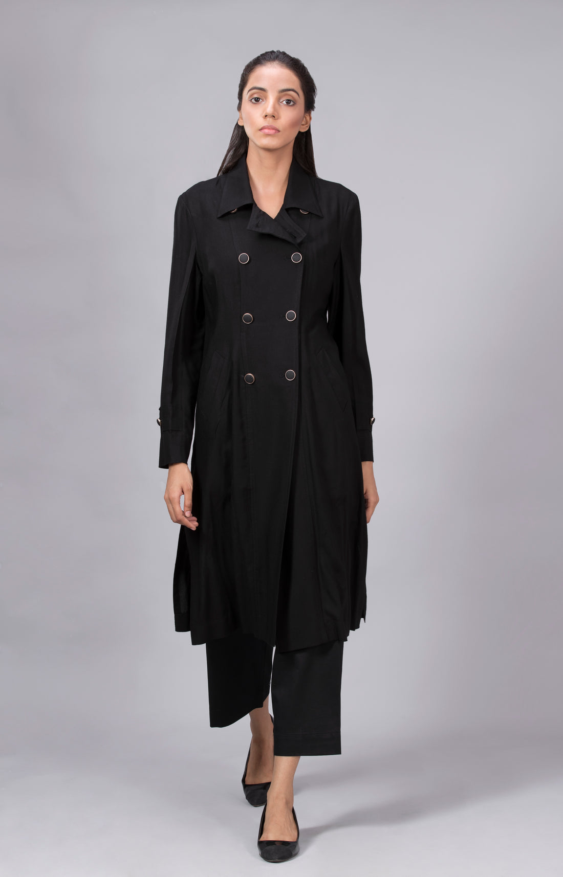 Trench Coat With 8 Buttons (Rayon)