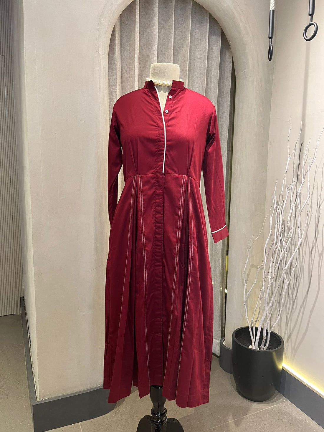Pleated Shift Dress