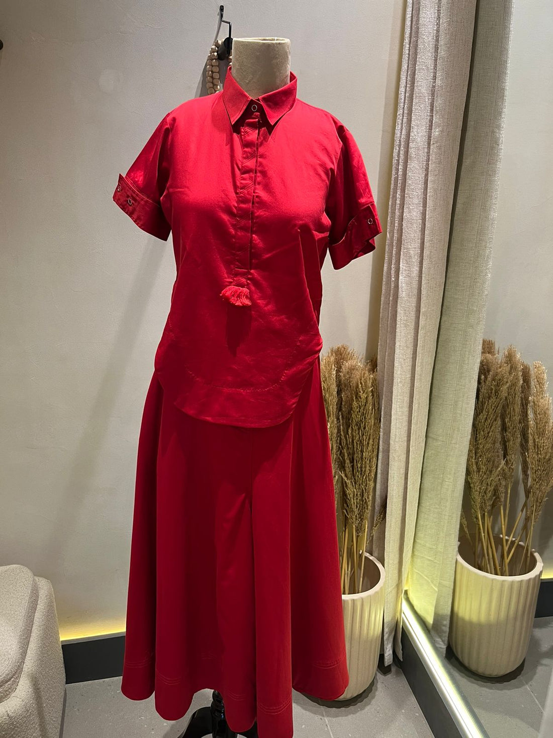 Blouse Crop Top With Culotte Pants