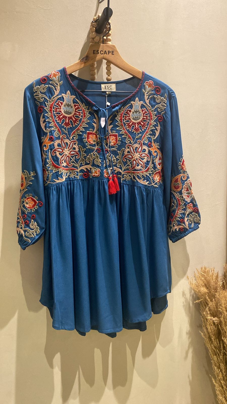 Multicolor Thread Blue Top