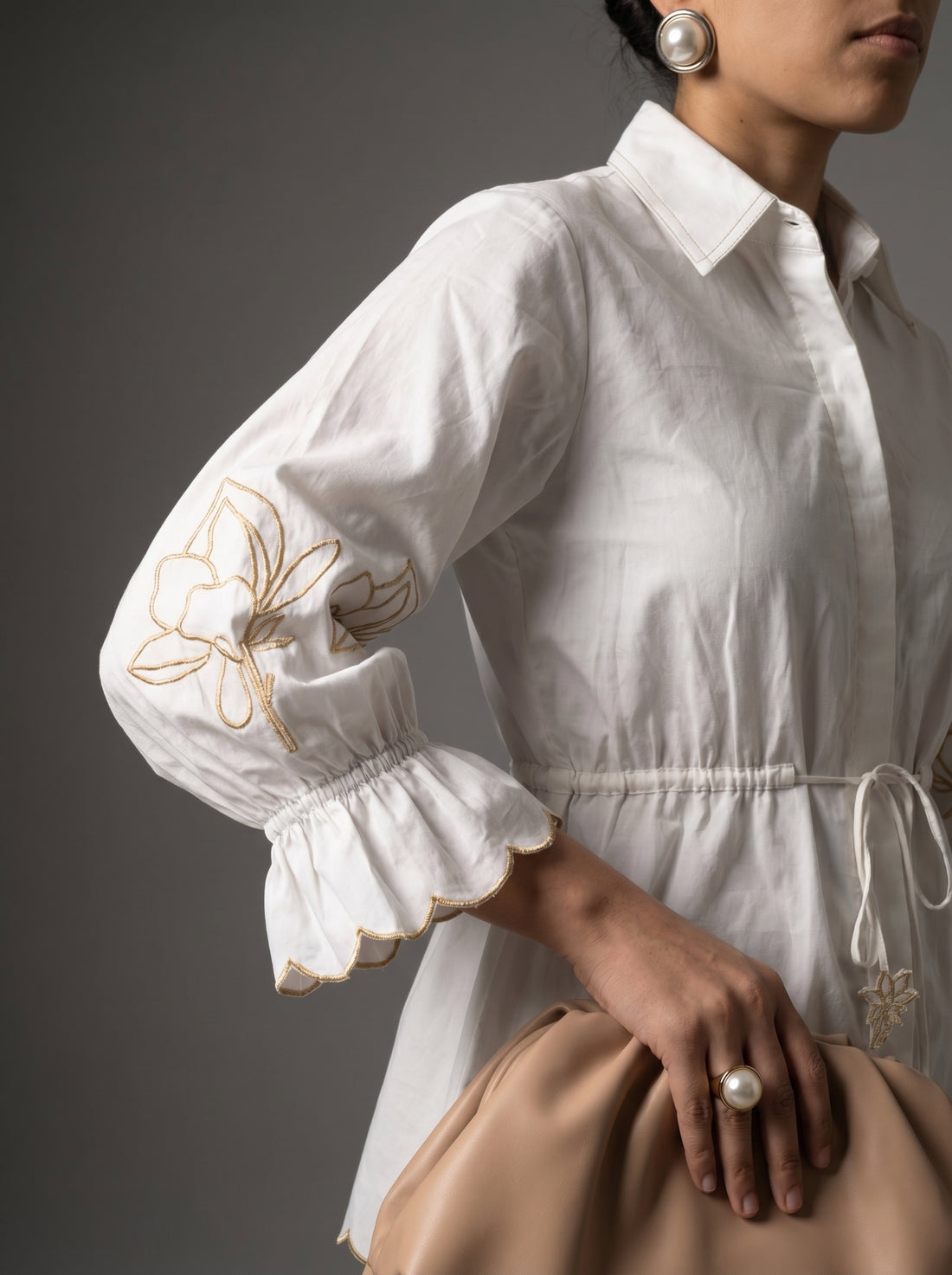 Flower Embroidered Coord