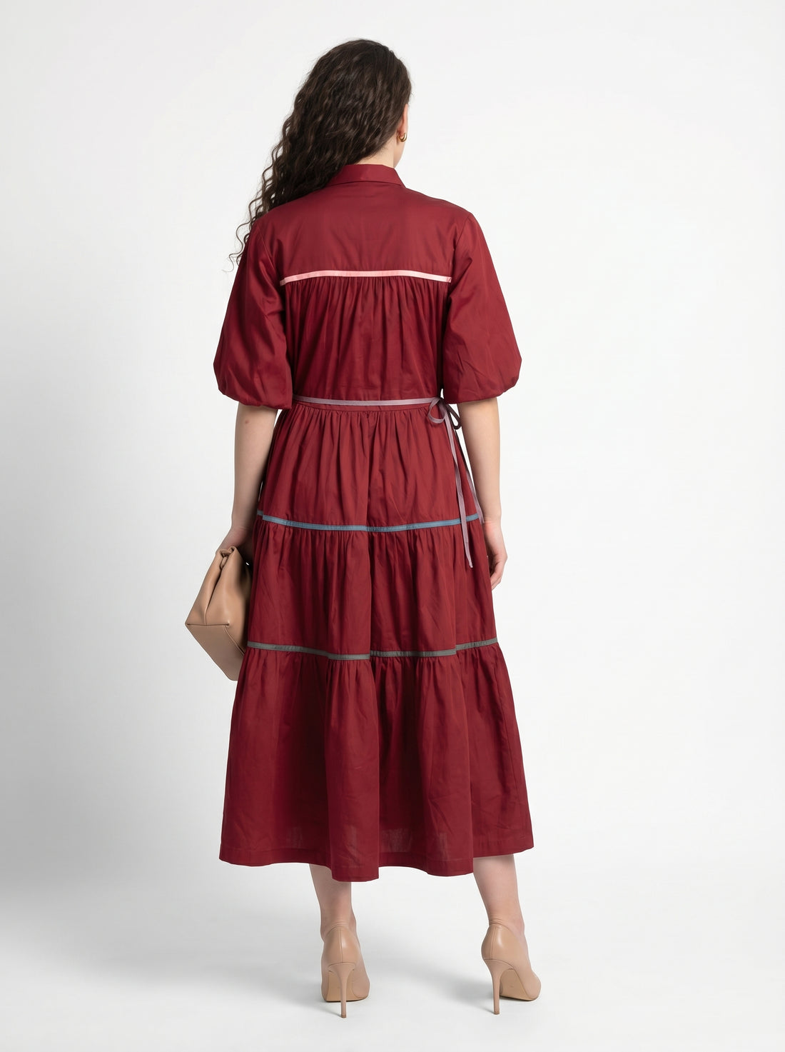 Candy Frill Dress - Maroon
