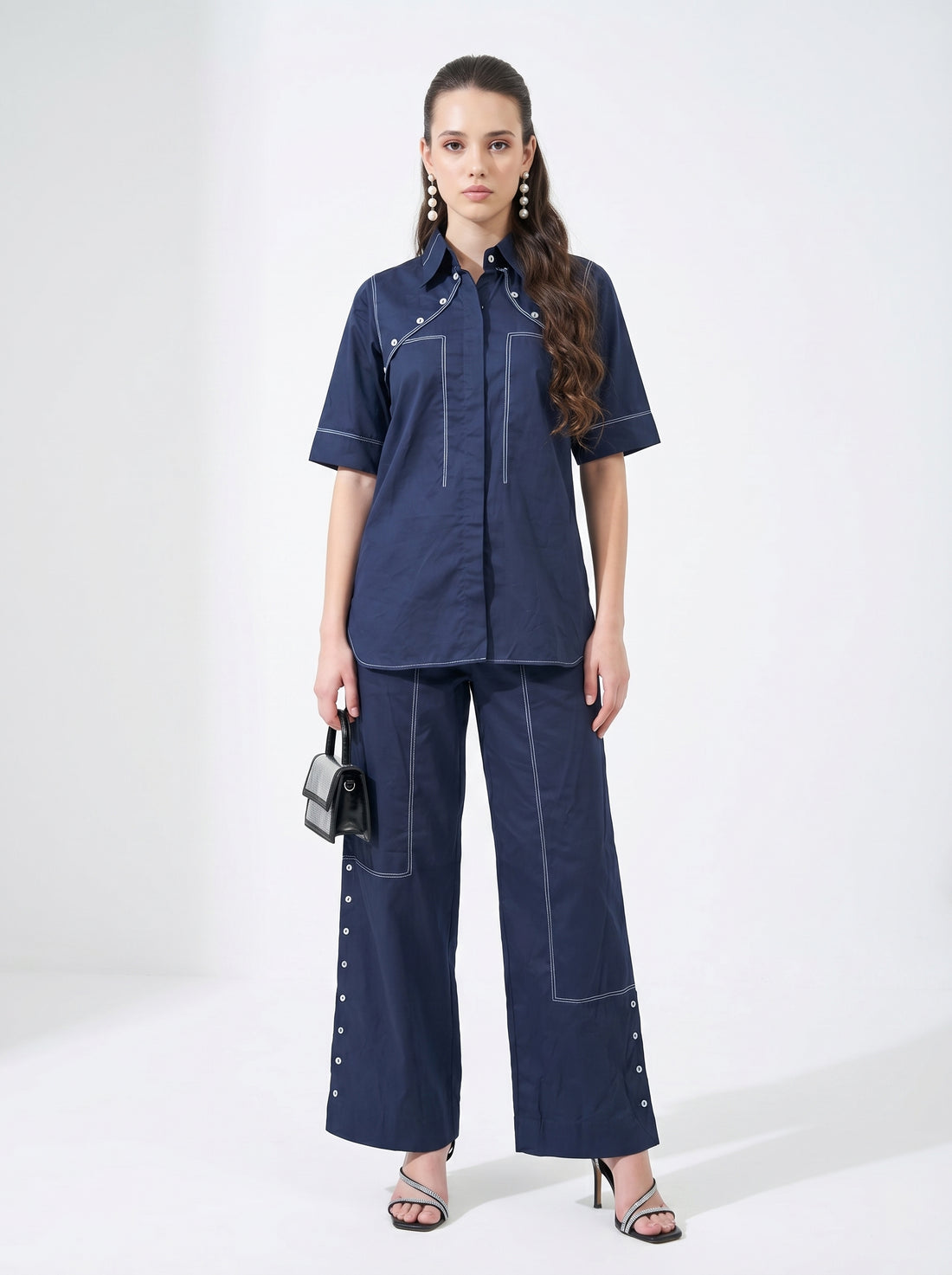 Buttoned Shirt - Navy Blue