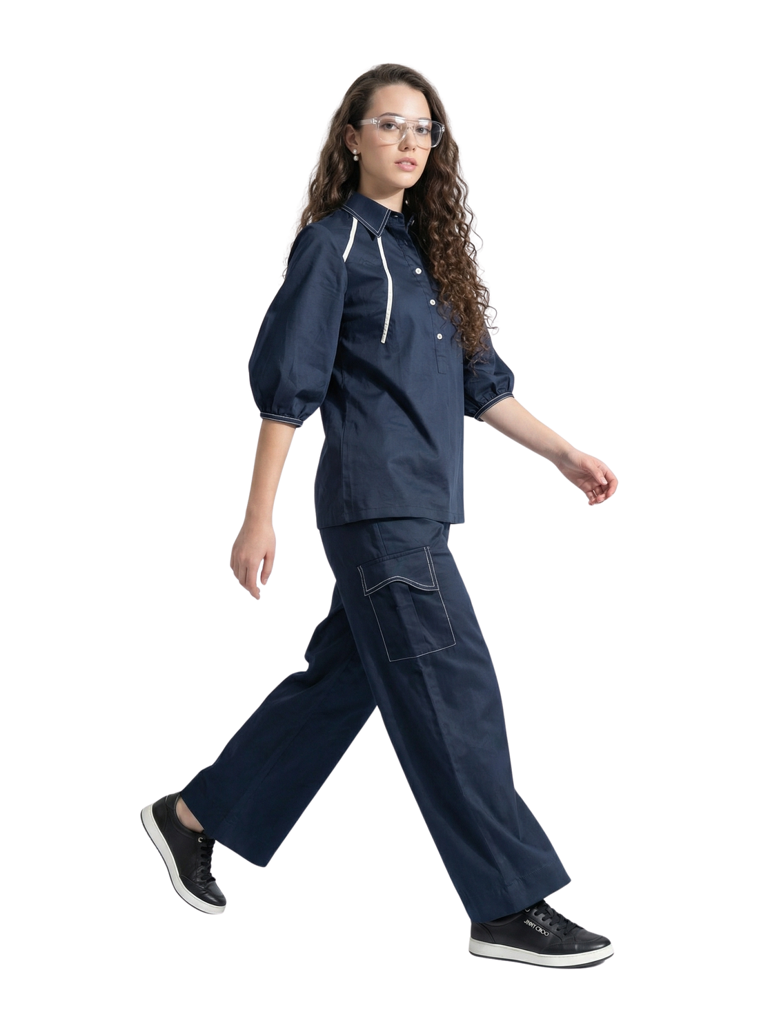Sporty Pipen Top - Navy Blue